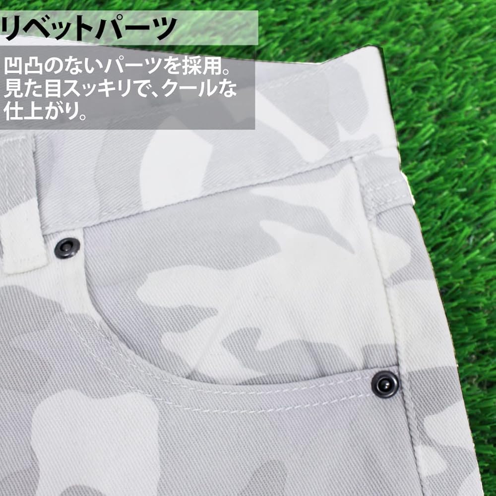 MAULOAGOLF ホワイト パターン入りパンツ MAULOAGOLF ホワイト パターン入りパンツ MAULOAGOLF ホワイト